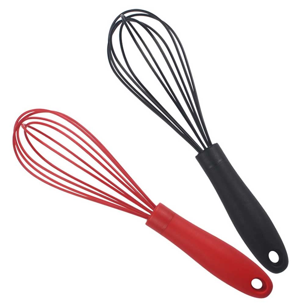 2Pcs Silicone Whisk Heat Resistant Silicon Whisk Kitchen For Non-Stick Cookware For Blending Whisking Beating Frothing Stirring