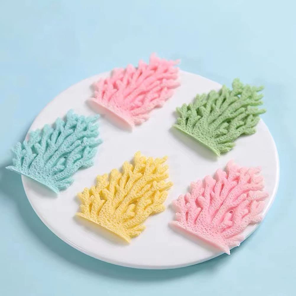 Kuuguu 5 Pcs Coral Seaweed Silicone Mold,Coral Shape Fondant Molds For Chocolate, Chocolates Sea Creatures Candy Sugar Candy, Ca
