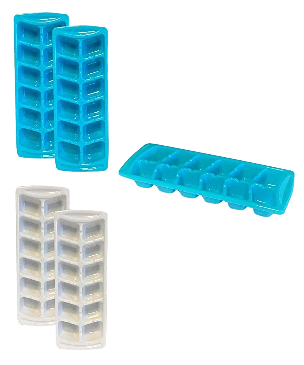 4-Pack Stackable Ice Cube Trays for Freezer, BPA-Free Plastic, 12-Cube Ice Tray Set for Drinks, Iced Coffee, Juice & Meal Prep