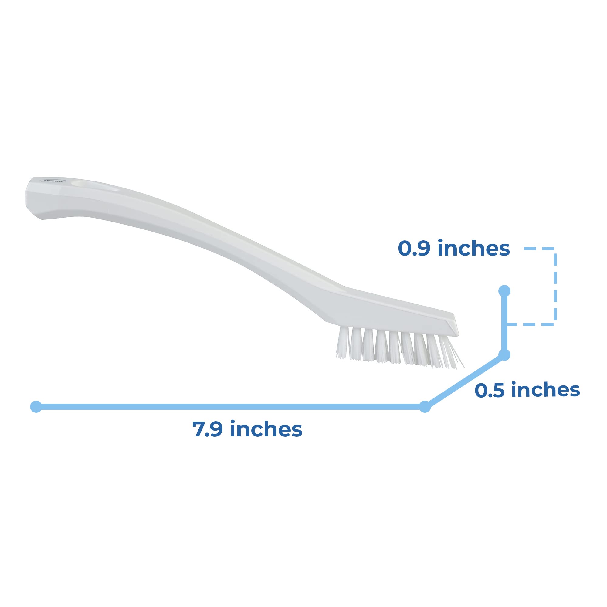 Vikan - 44015 Detail Brush  Multifunctional  Slip-Resistant cleaning Tool  Extra Stiff Polypropylene & Polyester Bristle  8 Inch  White