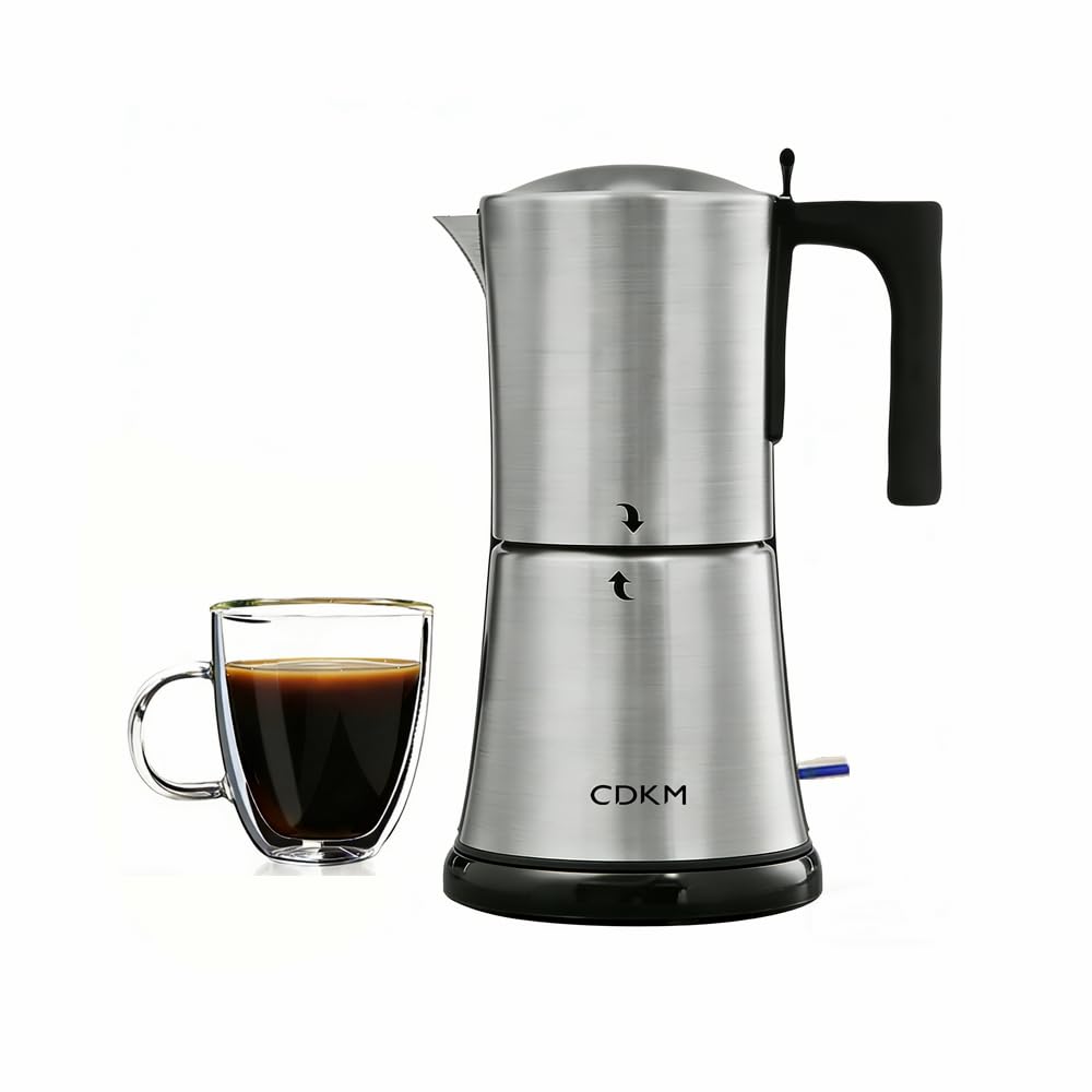 CDKM Electric Coffee Pot, Stainless Steel Moka Pot, 36 Cups