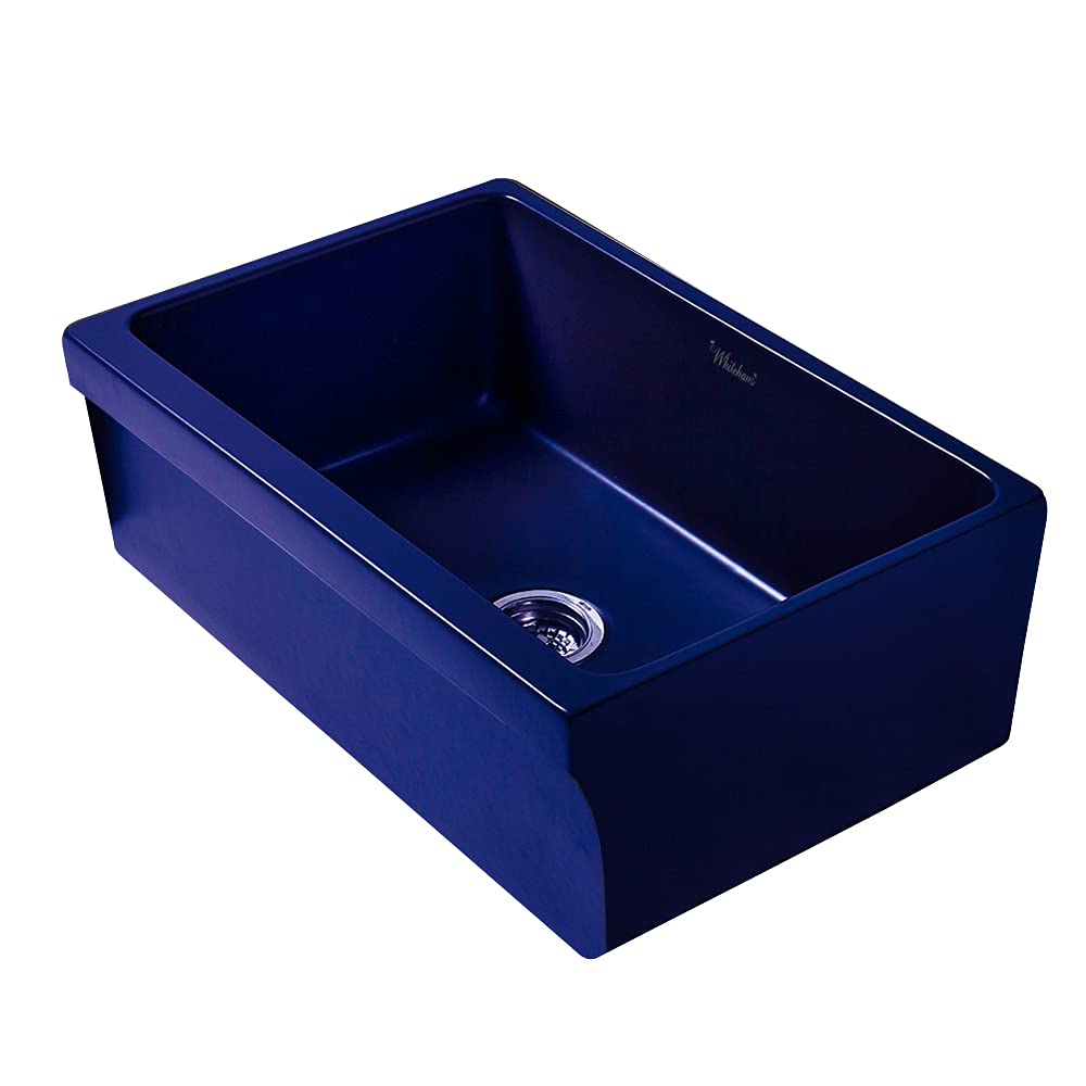 Whitehaus Collection Whq5530-Blue Glencove Kitchen, Fireclay, Front Apron Sink, Large, Blue