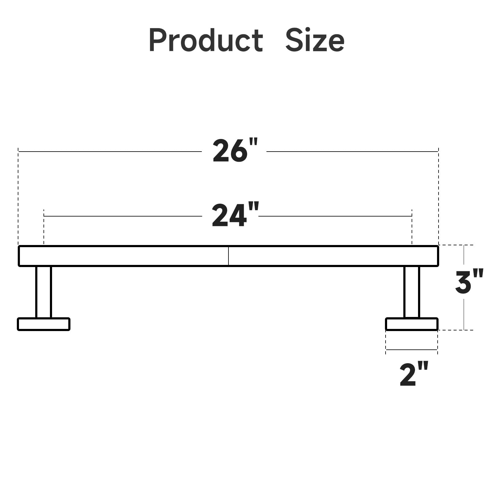 USHOWER Polished Chrome Towel Bar  24-Inch Towel Racks for Bathroom Wall-Mounted  SUS304 Stainless Steel Towel Rod Modern Home Decor (Total Length 27-Inch)
