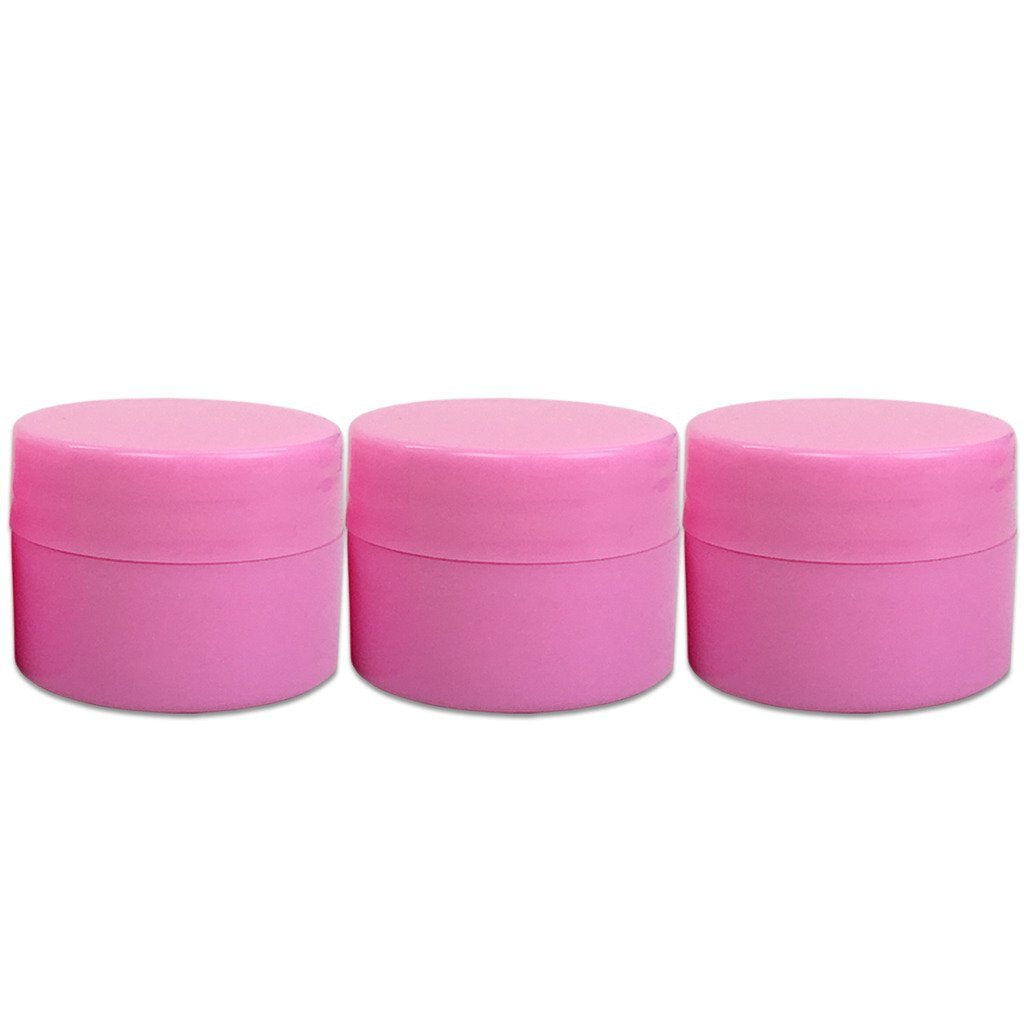 Beauticom 12 Pieces 7G/7Ml (0.25Oz) Pink Sturdy Thick Double Wall Plastic Container Jar With Foam Lined Lid For Powdered Eyeshad