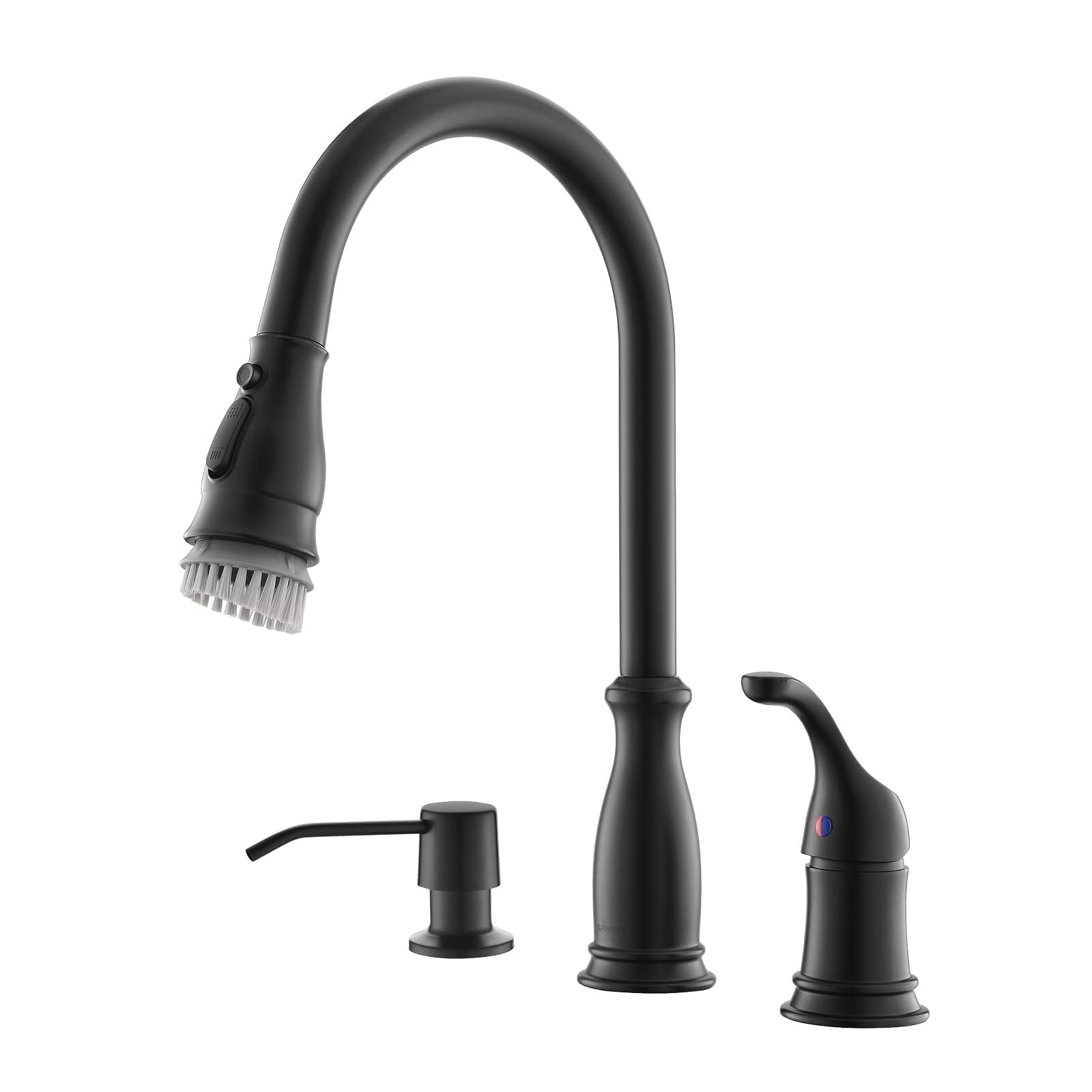 3 Hole Kitchen Faucet, Appaso Kitchen Faucet 3 Hole With Pull Down Sprayer, 3 Pieces Kitchen Faucet With Soap Dispenser And Side