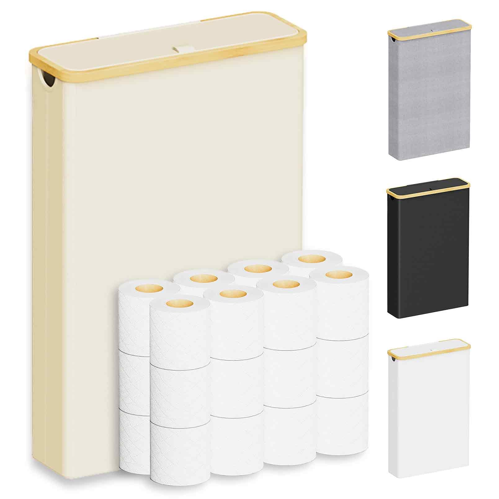 Spaceaid Extra Large Toilet Paper Storage With Lid, Hold Up To 24 Regular Rolls Or 18 Mega Rolls, Slim Toilet Paper Basket Holde