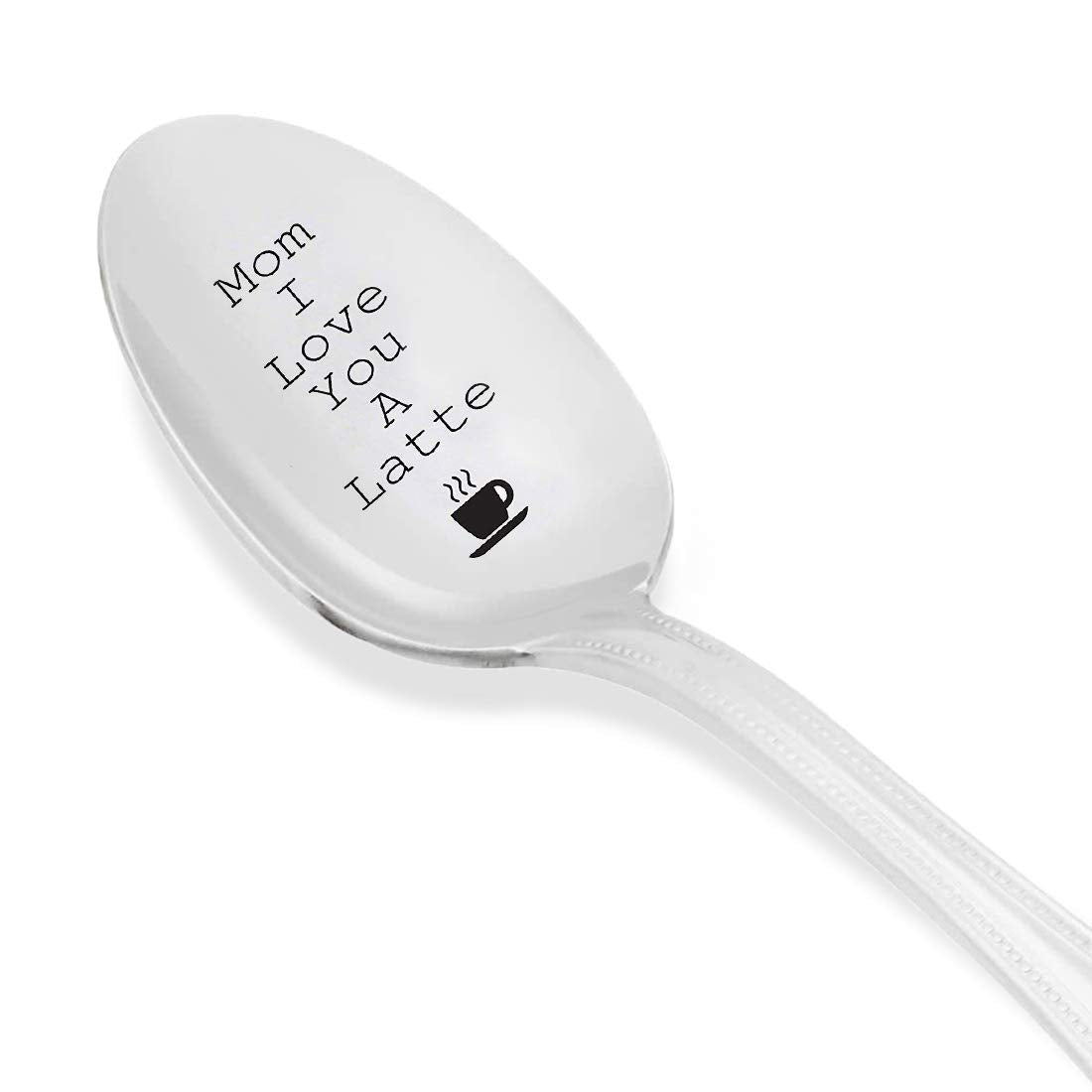 Mom I Love You A Latte With ''Cup'' Sign Engraved On Spoon - Gifts For Mom - Mom Gifts - Birthday Gifts - Gifts For Women - Moth