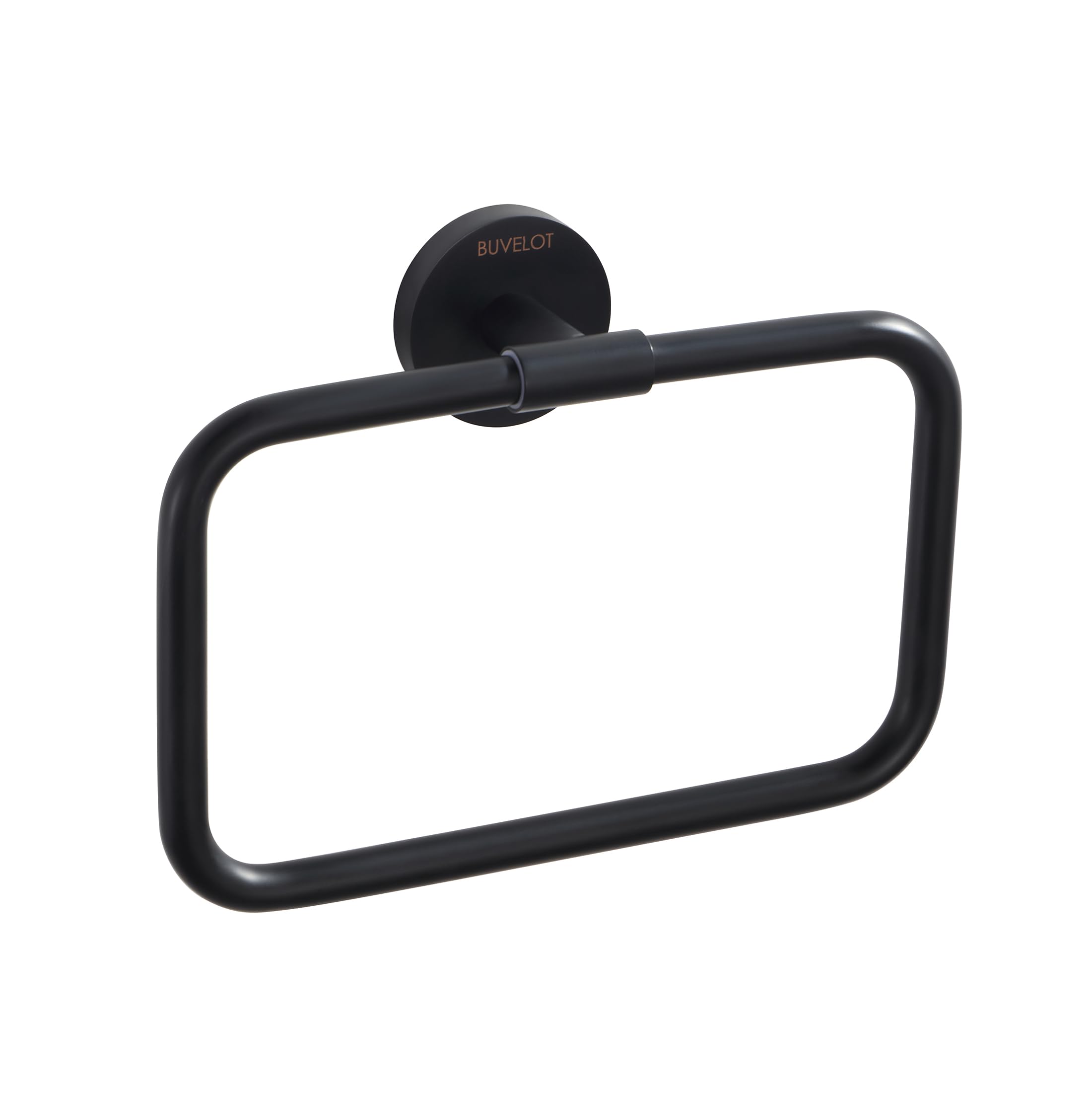 Buvleot Black Towel Ring, Bathroom Towel Holder, Modern Hotel Style Hand Towel Rack Wall Mounted, Matte Black, Brass,077050-Mb L