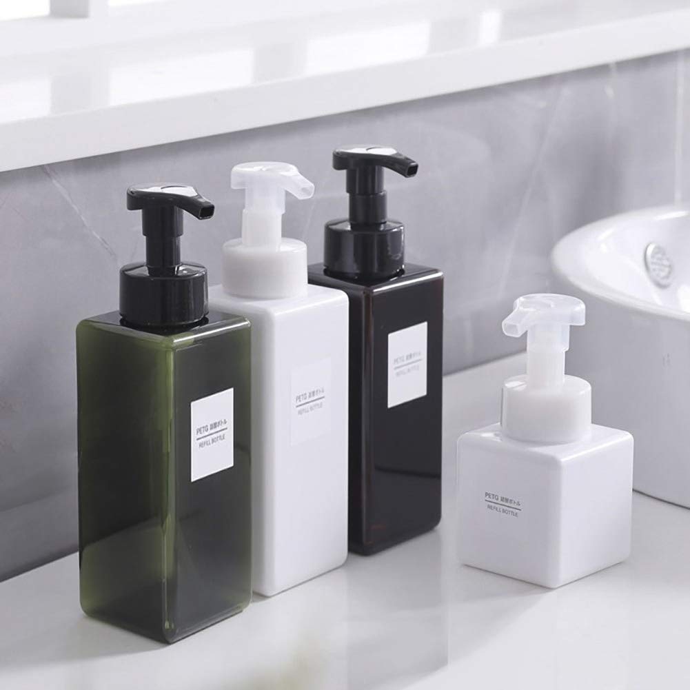 Uujoly Foaming Soap Dispenser 650Ml (22Oz) Refillable Plastic Pump Bottle For Liquid Soap, Shampoo, Body Wash (2 Pcs) (Amber)