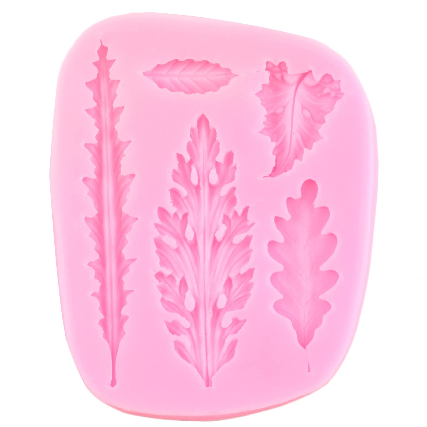 Miyahouse Tropical Leaf Silicone Molds Fern Leaves Fondant Mold Monstera Leaves Candy Mold For Cake Decorating Cupcake Topper Ch