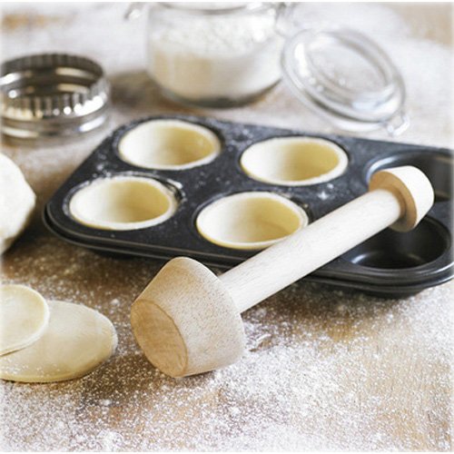 Msart Tart Tamper Pastry Tamper Mini Pan Wood Wooden Shell Dough Muffin Metal For Making Muffin, Pecan Pies, Cheesecakes And Des
