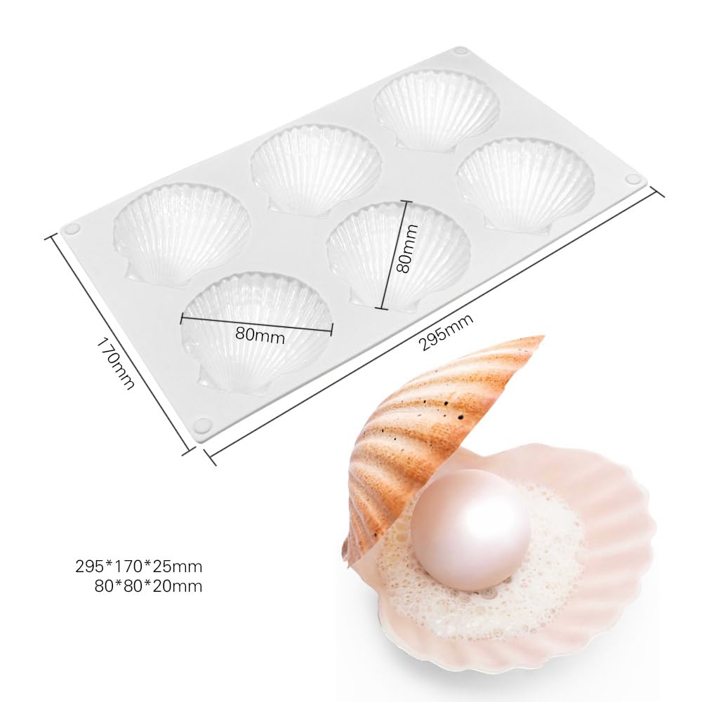 Mostsom Cake Mold Shell Shaped Silicone Baking Cookie Biscuit Mold Diy Bakeware Pan Mould Kitchen Accessories (Shell J_11.8 X6.8