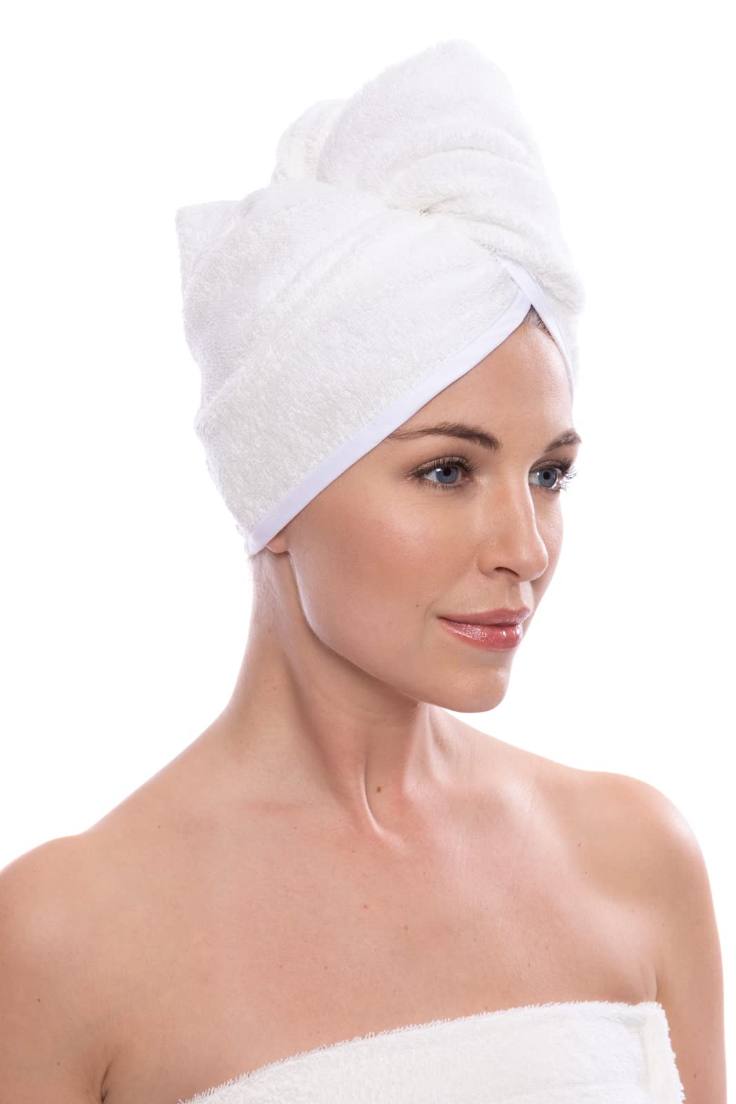Texere Women's Viscose from Bamboo and Cotton Terry Spa Hair Towel - Quick Dry, Absorbent and Lightweight Hair Wrap Towel with L