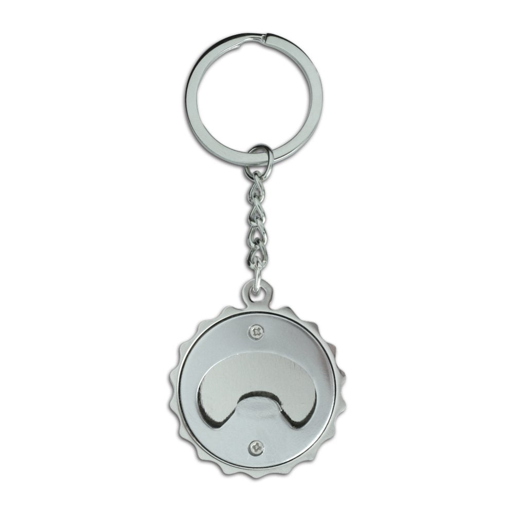 Looney Tunes Road Runner Chrome Plated Metal Pop Cap Bottle Opener Keychain Key Ring