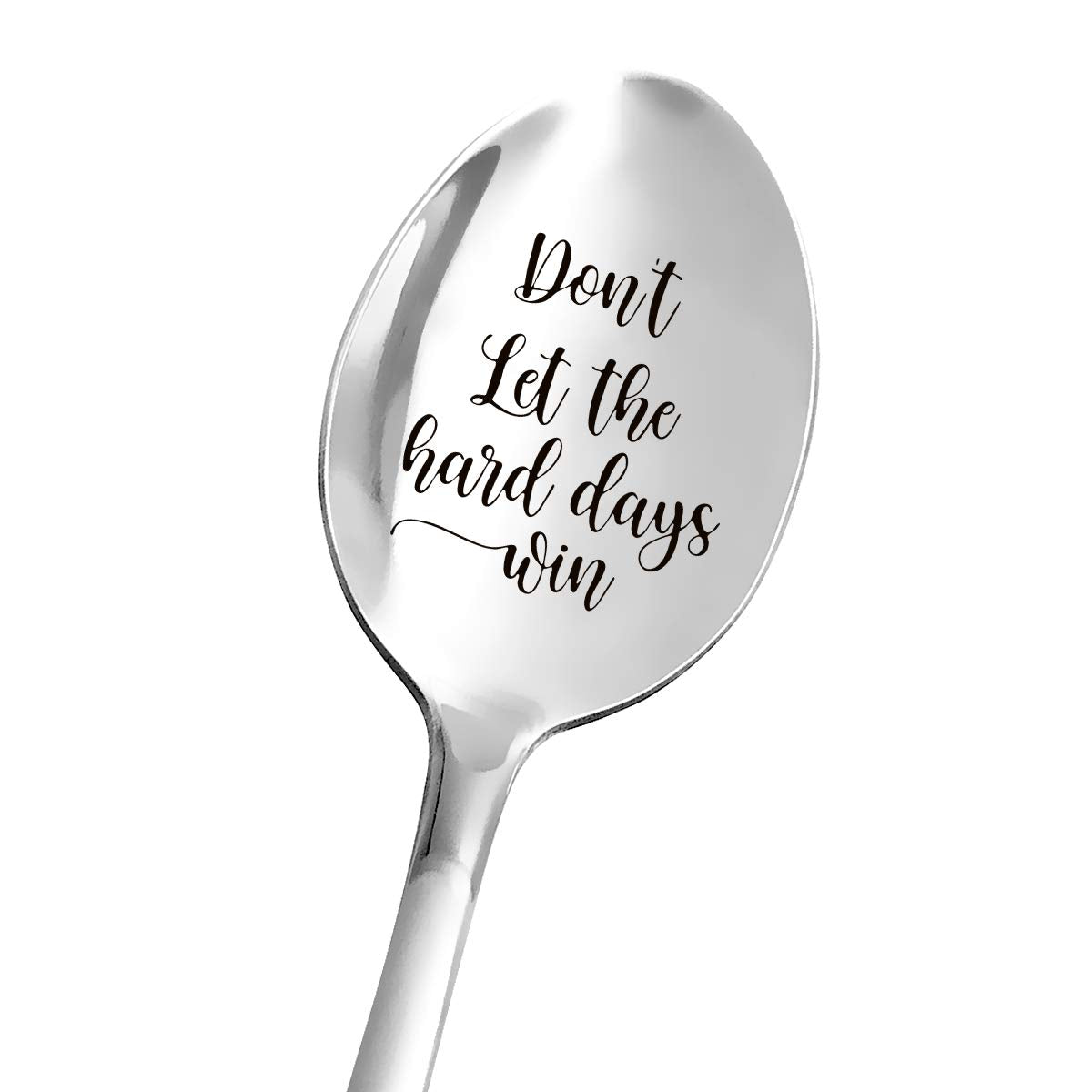 Encouragement Gifts For Women Men - Don'T Let The Hard Days Win Spoon - Food Dessert Spoon Engraved Stainless Steel - Eating Dis