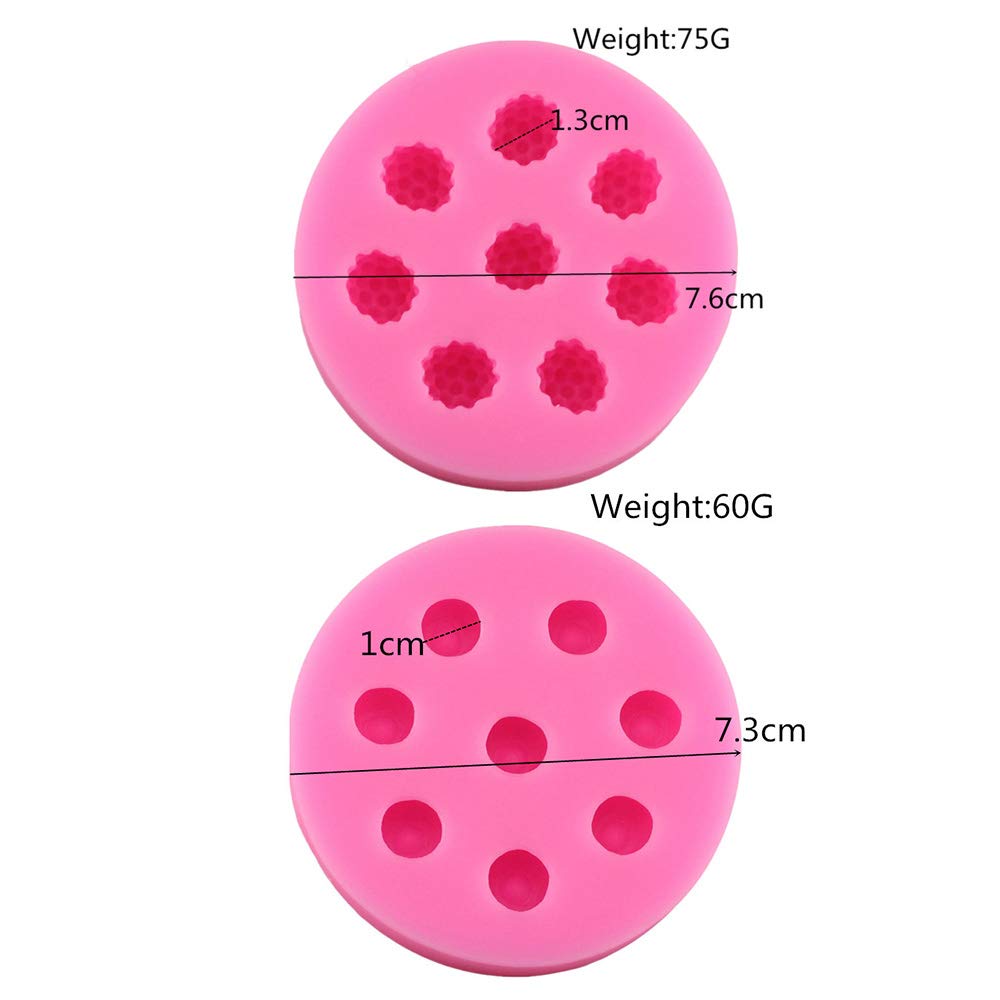 4Pcs Raspberry And Blueberry Fondant Molds Silicone Mulberry Mold For Making Chocolate Candy Cake Cupcake Sugar Craft Decorating