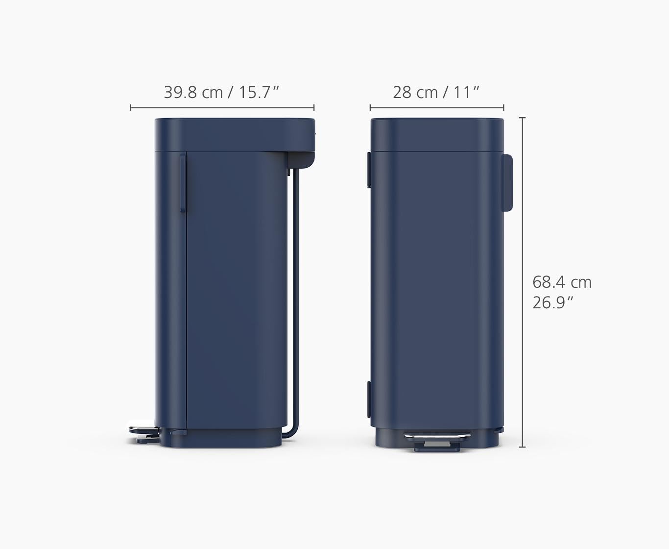 Joseph Joseph Porta 40L/10.5 Gallon Convenient Pedal Bin Trash Can - Midnight Blue