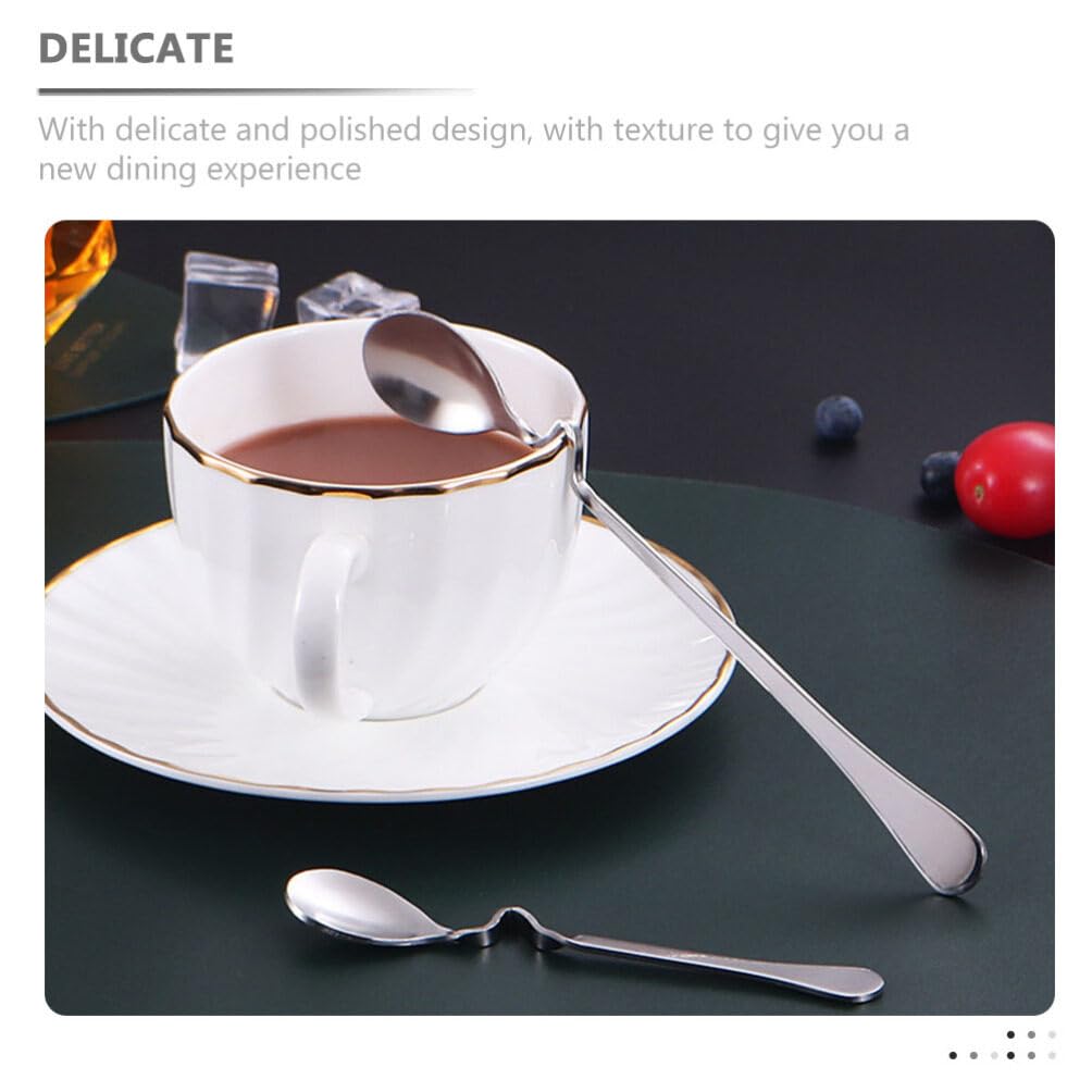 4Pcs Hanging Coffee Spoons, Bending Handle Jam Spoons Stainless Steel Honey Spoons Dessert Spoons For Tea Coffee Dessert, 4 Size