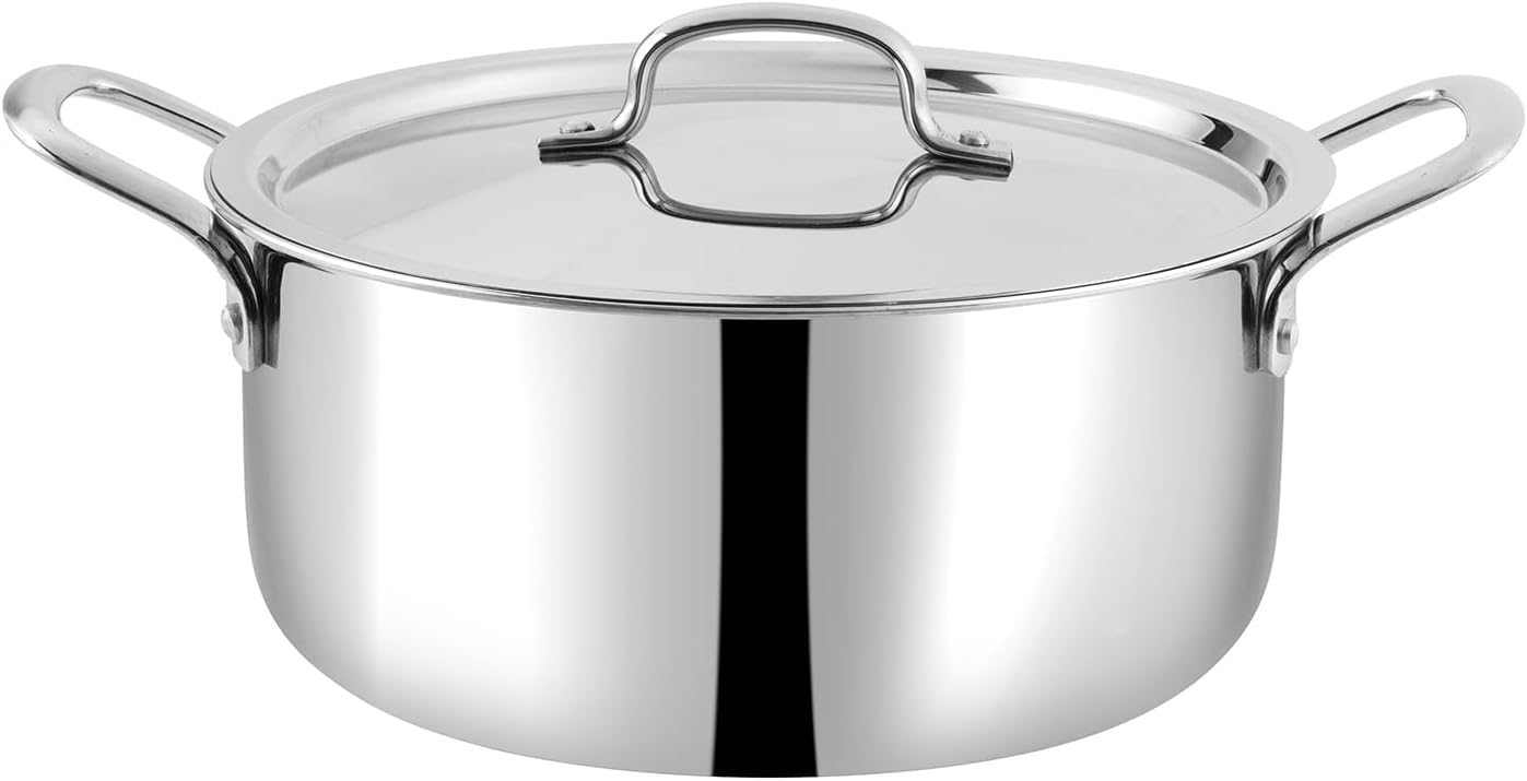 Vinod Smart Triply Stainless Steel Casserole with Lid, Stainless Steel Stock Pot with Lid, Stock Pots with Lids, Casserole Pot f