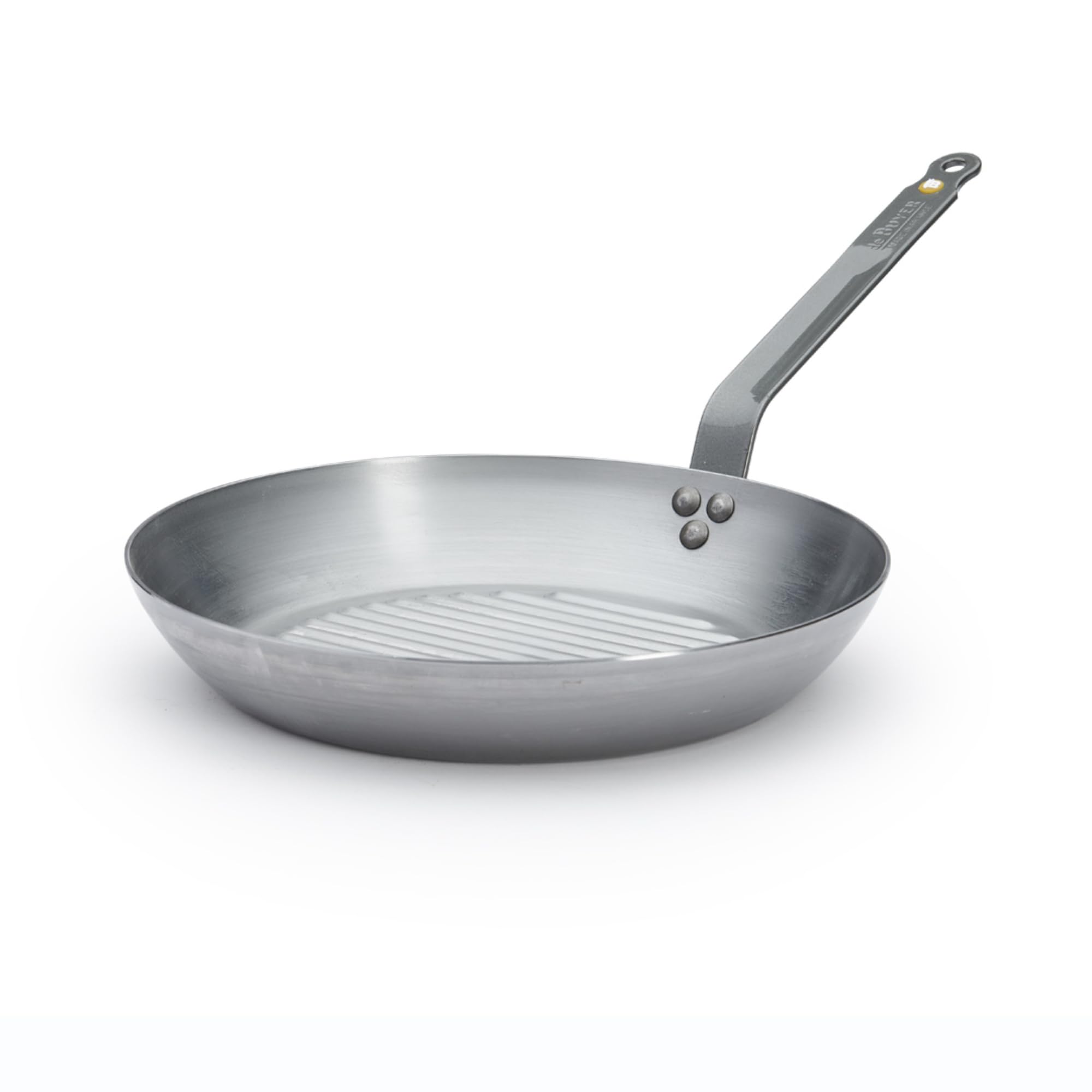 de Buyer MINERAL B Carbon Steel Grill Pan - 12.5    - Ideal for Grilling & Browning Meat - Naturally Nonstick - Made in France