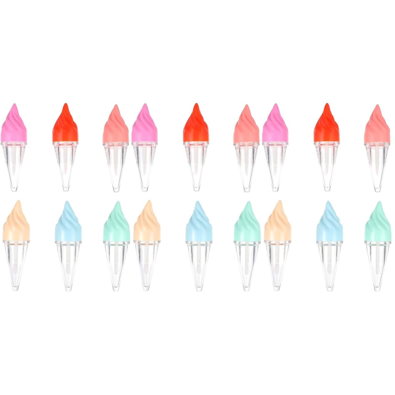 Beaupretty 18 pcs Ice Shape Lip Gloss Tubes Mini Lip Balm Containers Refillable Lipstick Bottles for Diy Cosmetic Containers Tra