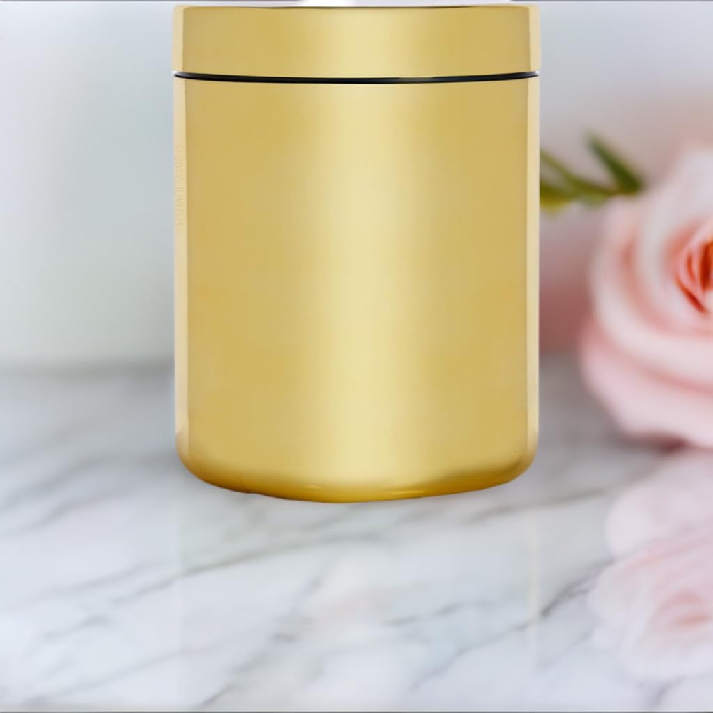 32 Oz Gold Metallic Plastic Refillable Jar With Smooth Lid (3 Pack)