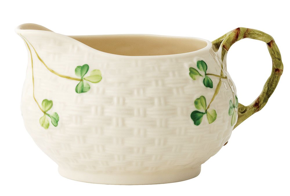 Belleek Group Shamrock Cream Jug, 5.25-Inch, White