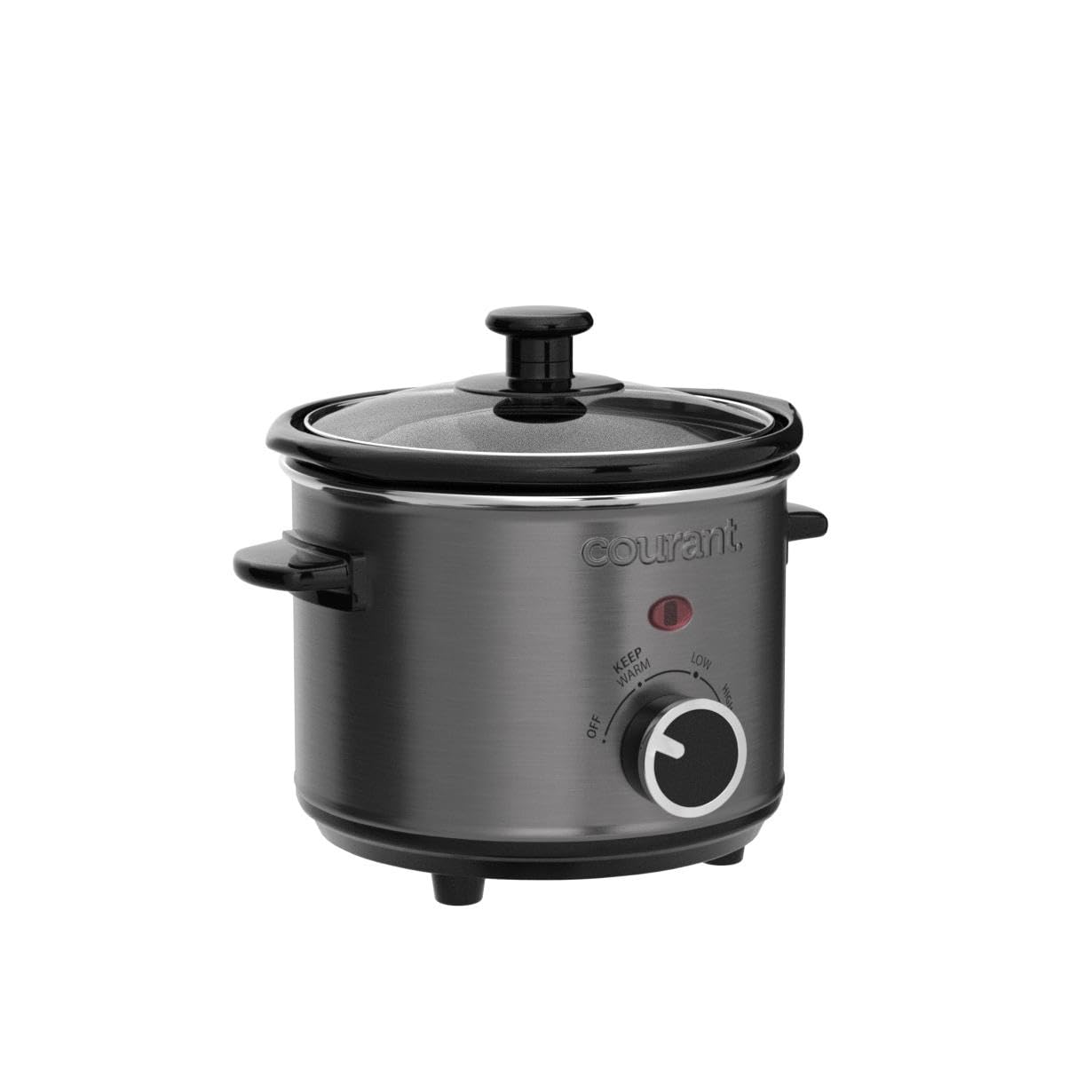 Courant Small Slow Cooker 1.6 QT, 3 Heat Settings, Stainless Steel, Easy Clean, Model CSC-1524ST