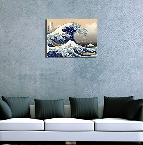 Wall26 - The Great Wave Off Kanagawa By Hokusai - Canvas Art Wall Decor- 32''X48''