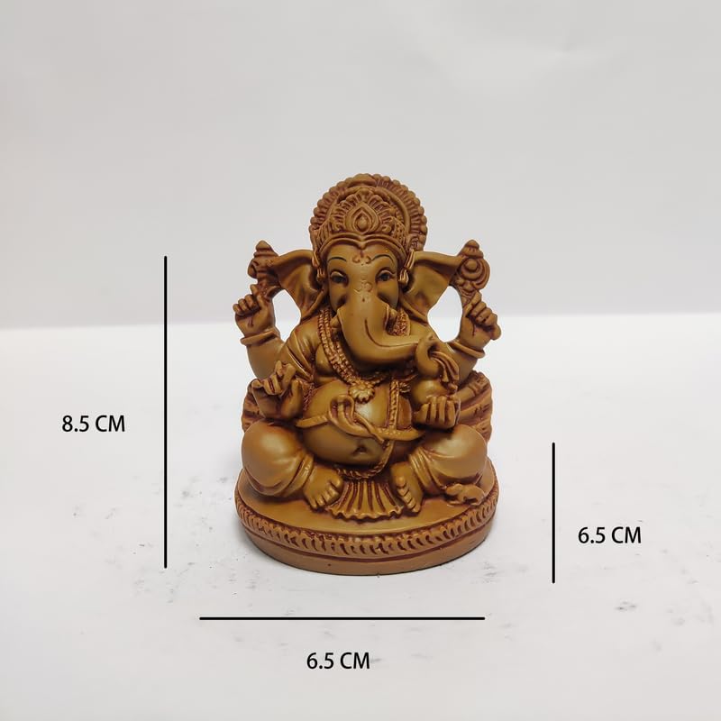 Pratima Wooden Finish Polyresin Ganesh Idol|Vinayaka Statue|Ganpati Murti|Ganesha Idol For Home Decor|Ganesh Idol For Diwali|Siz