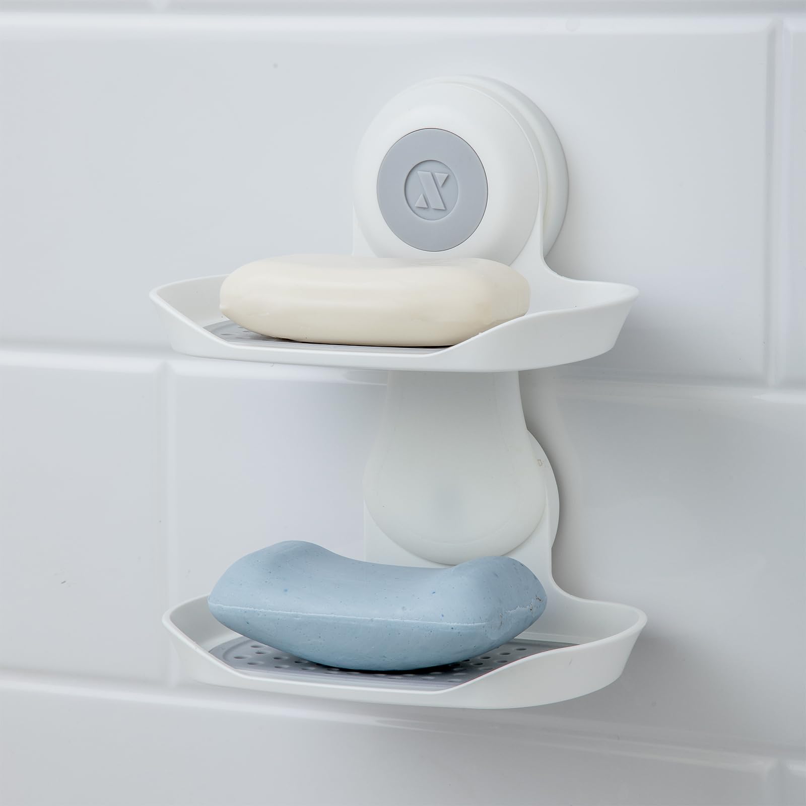Slipx Solutions Patented Double Soap Saver, Strong Hold Suction Cup Soap Holder, Must Have Universal Kitchen & Bathroom Shower A