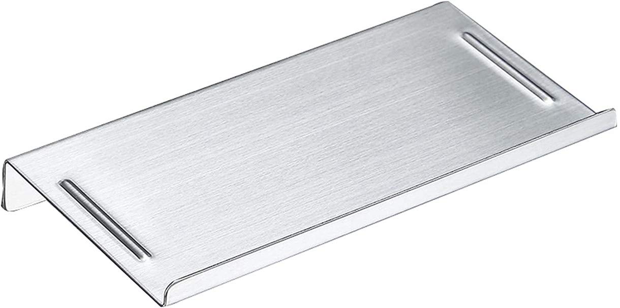 Aothpher Wall Mounted Carbon Steel Bathroom Toilet Phone Holder Shelf, Anti-Slip Style And Silver Brushed Finish