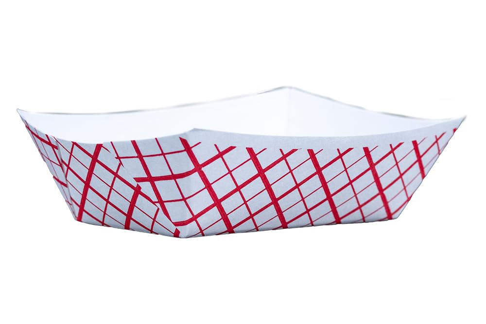 Southern Champion Tray 0413 #100 Southland Paperboard Food Tray, 1 Lb Capacity, Red Check (Case Of 1000)