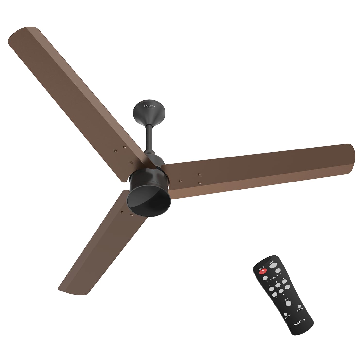 Polycab Silencio Mini 1200Mm 5Star Bldc, Remote Ceiling Fan For Home| 55% Energy Saving, 100% Copper, High Speed, 25 Speed Sett