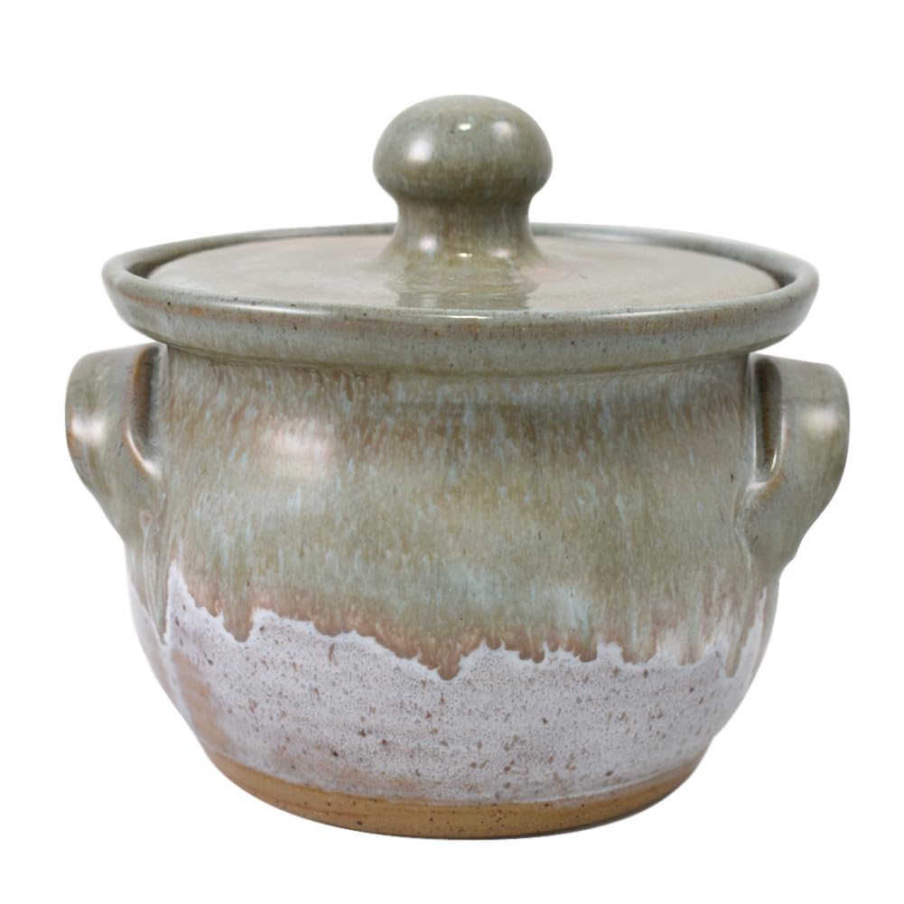 American Stoneware 2.25Quart Bean Pot with Lid, Misty Meadow Glaze