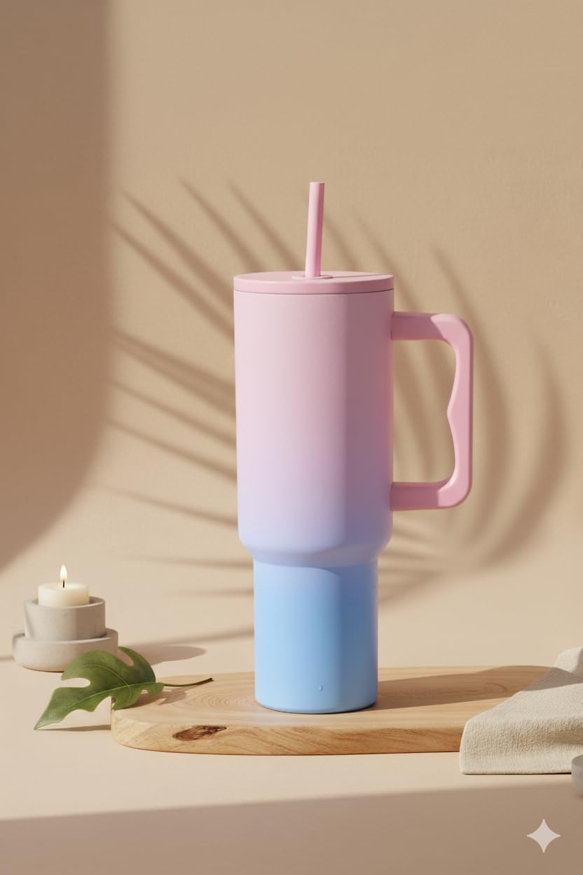 Klinkco Stainless Steel Tumbler With Straw | Sipper Water Bottle For Adults | Travel Mug Insulated | Leak Proof Lid & Straw Clea