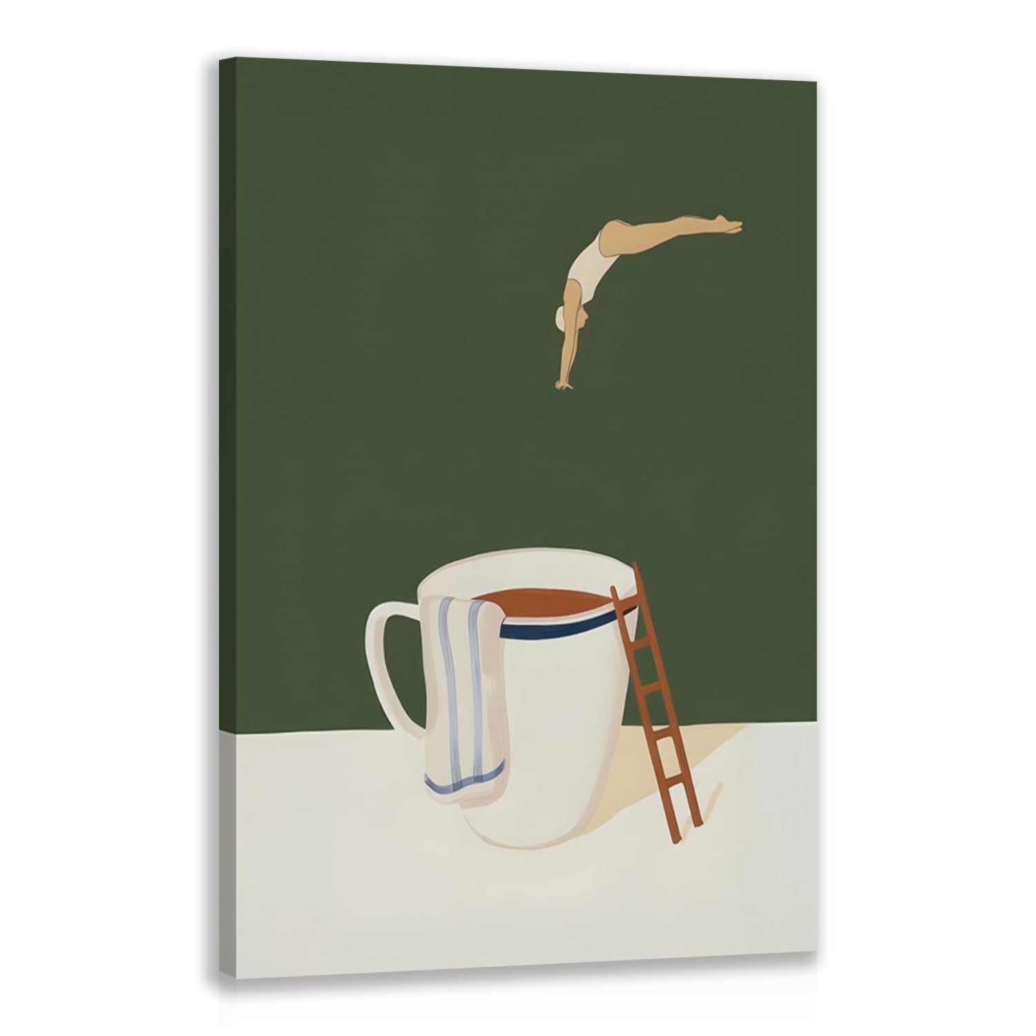 Coffee Dive Wrapped Canvas Wall Art, 12X16