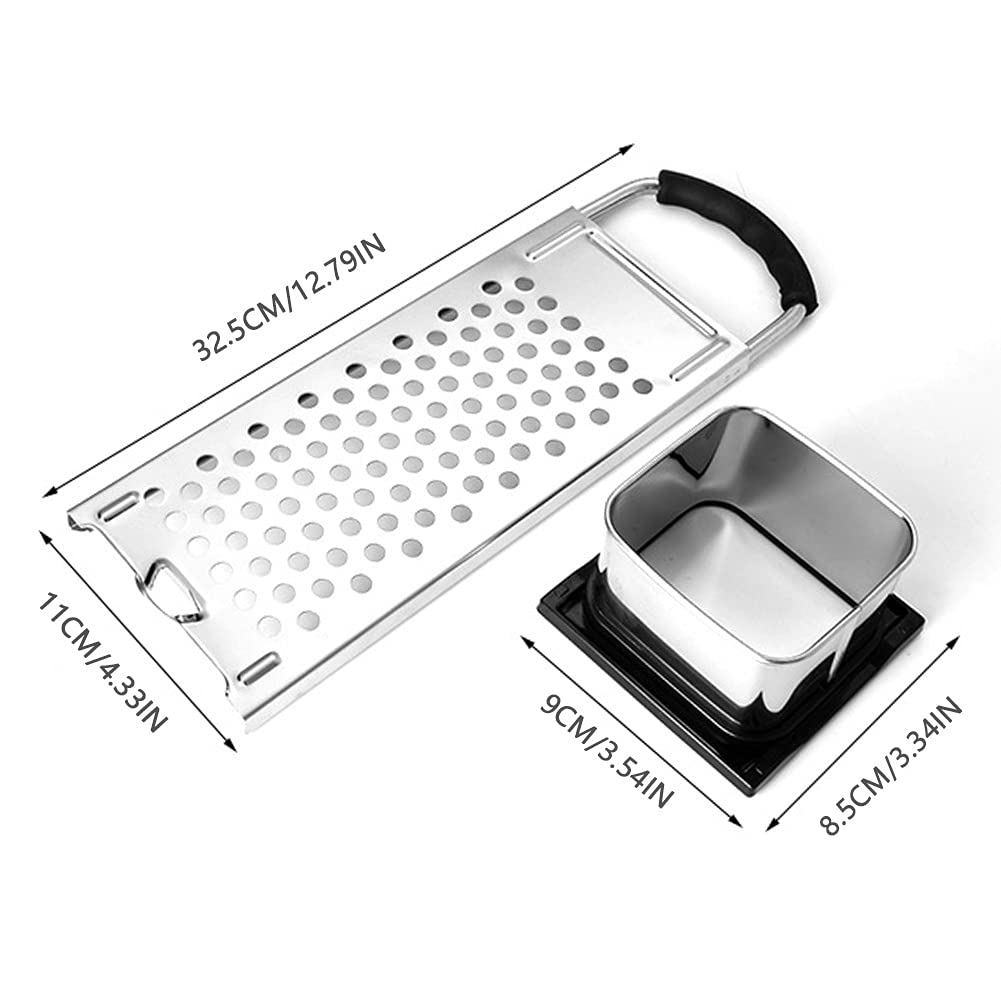 Tsongho Stainless Steel Spaetzle Maker Noodle Dumpling With Safety Pusher Comfort Rubber Grip Handle, Silver, Tk-S-001