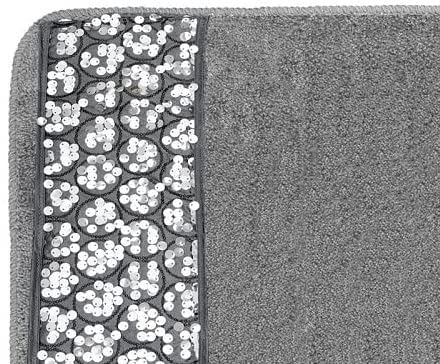 Zahari Home Sinatra Bath Rug Contour Contemporary Decorative Beautiful Design Size 24'' X 21'', Silver