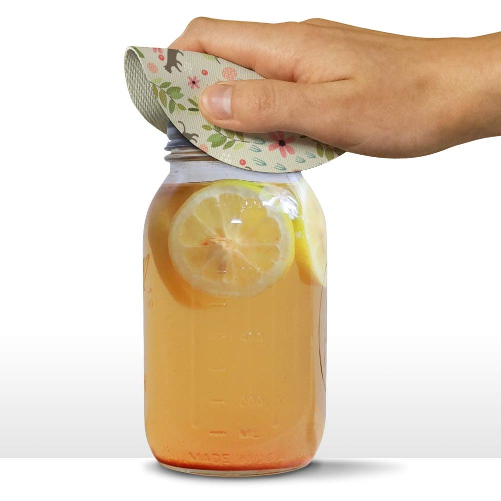 Cats And Flowers Round Rubber Non-Slip Jar Gripper Lid Opener