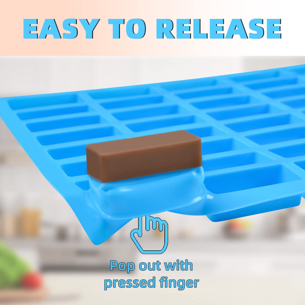 Rectangle Caramel Molds 40 Cavity Chocolate Truffles Candy Molds Ice Cube Tray, Pralines, Jelly Molds