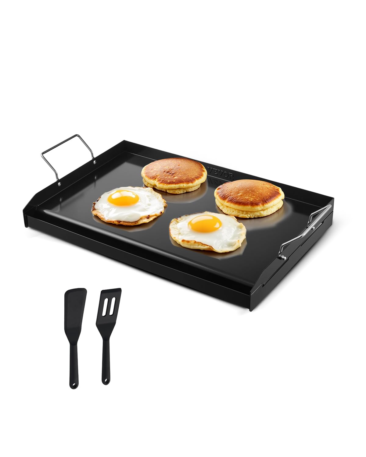 VEVOR Carbon Steel Griddle, 24x16 inch Universal Flat Top Rectangular Plate, Gas Grill Griddle for BBQ Grill, Teppanyaki, Portab