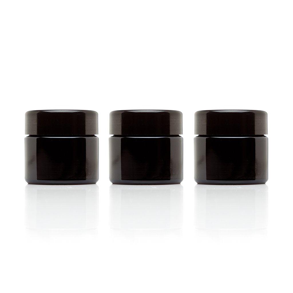 Infinity Jars 50 Ml (1.7 Fl Oz) Travel Size Black Ultraviolet Glass Screwtop Jar 3-Pack