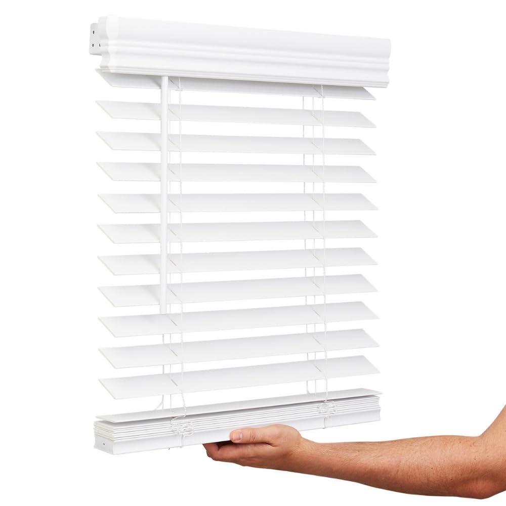 Lotus & Windoware Cordless, 2 Inch Faux Wood Blind, 58 Wide x 60 Long, Window Blinds, Blinds & Shades, Blinds for Indoor Windows