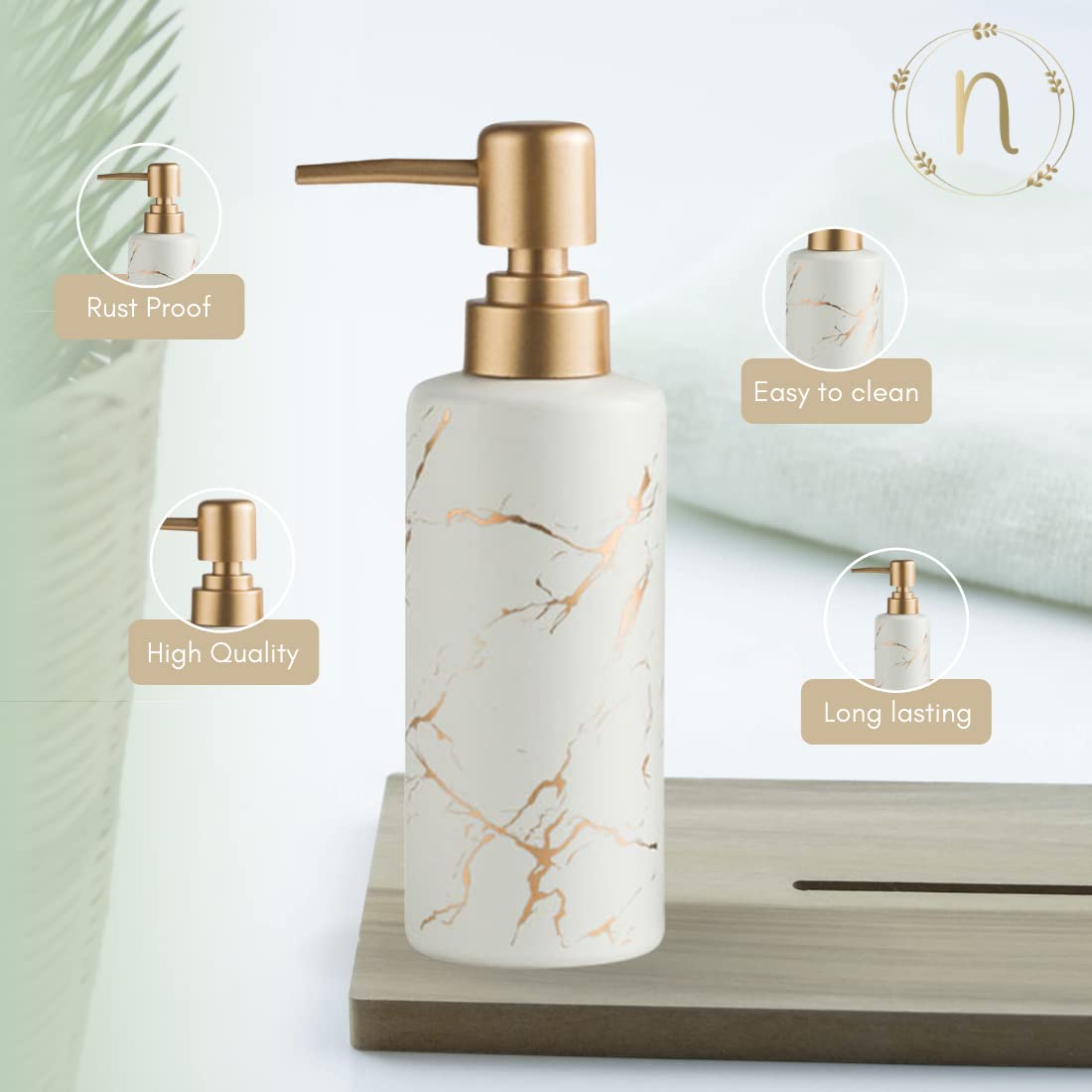 Nestasia Long-Lasting Shampoo Dispenser For Bathroom | Liquid Handwash Dispenser Pump For Kitchen | Soap Dispenser | Bathroom Ac