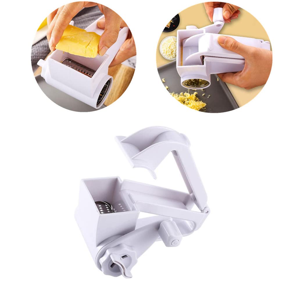 Manual Rotary Cheese Grater With Stainless Steel Drum, Mini Handheld Cheese Grater For Grating Grind Hard Cheese Chocolate Nuts