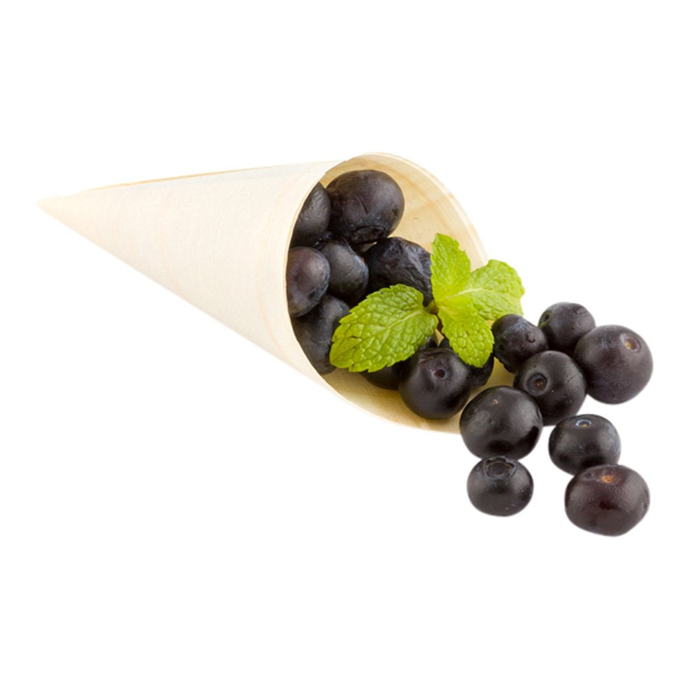 Restaurantware 5 Inch Food Cones 200 Sustainalbe Serving Cones - Durable For Appetizers And Charcuterie Pinewood Disposable Cone