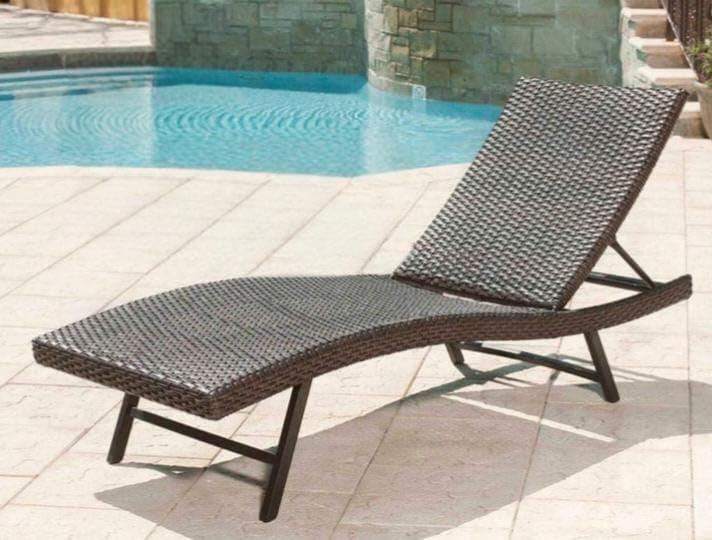 Aakarshak India Outdoor Adjustable Swimming Poolside Lounger Beach Sunbathing Lawn Patio Chaise Lounge Sun Lounger Chair (Brown)