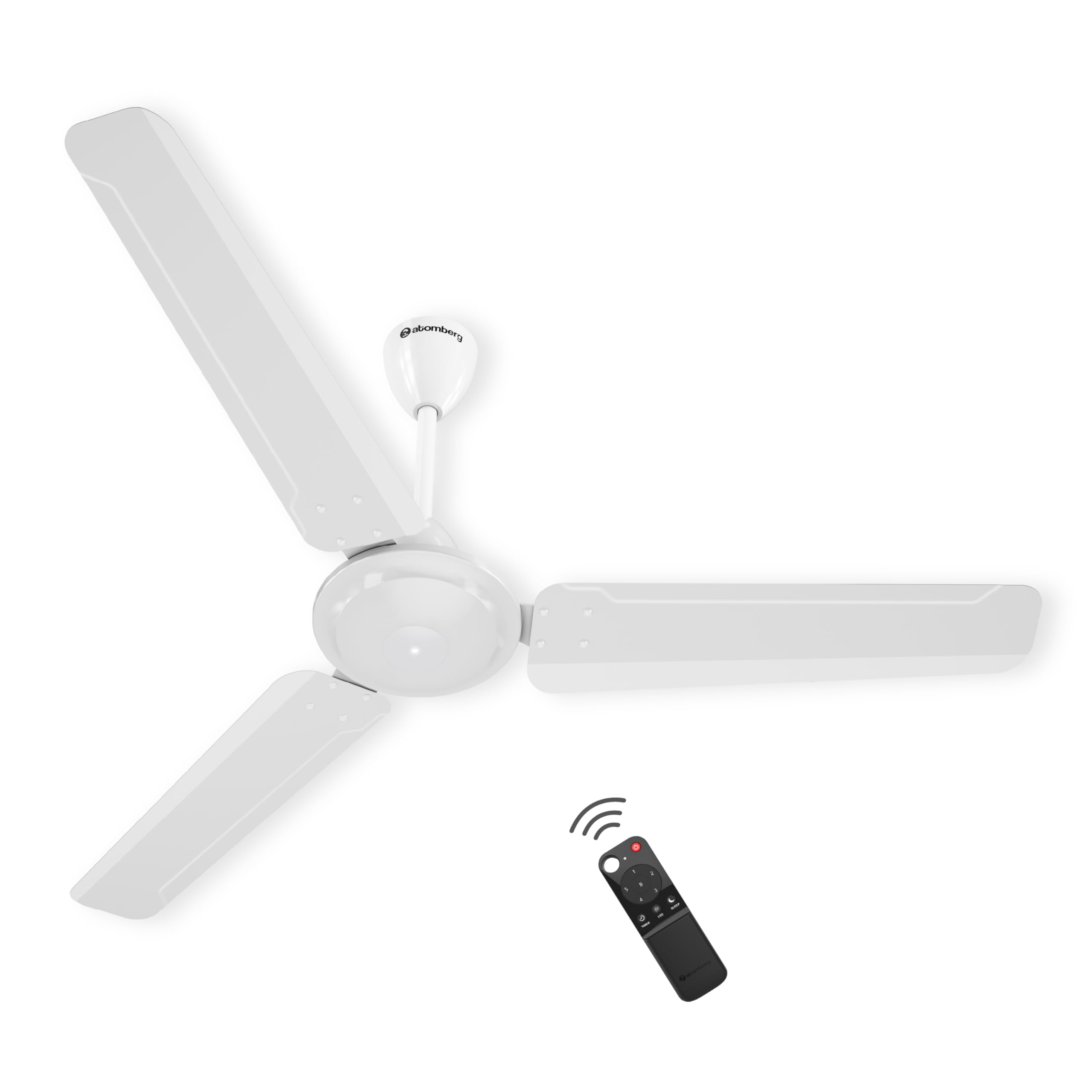 Atomberg Ameza 1200Mm Bldc Ceiling Fan For Living Room | With Remote | Bee 5 Star | Energy Saving | 2 Year Warranty | Gloss Whit