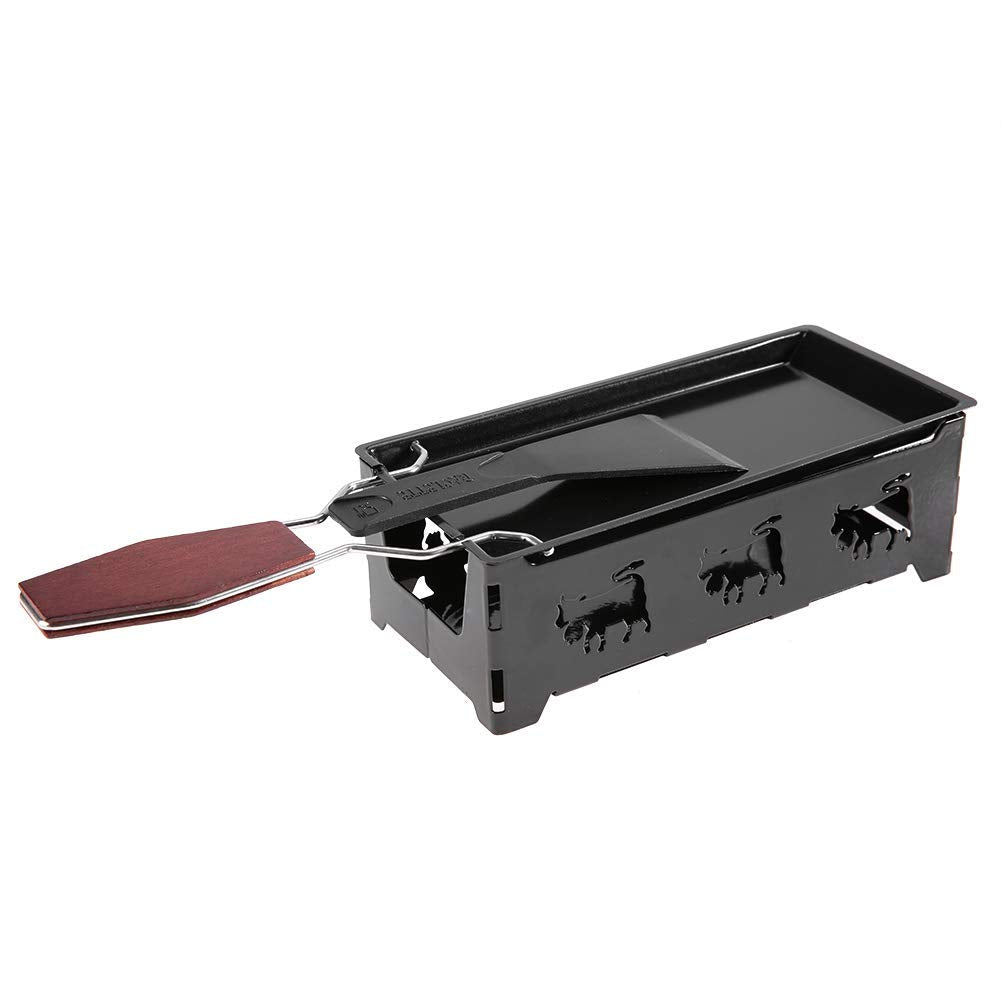Portable Candlelight Cheese Raclette Non Stick Rotaster Baking Tray Stove Set Carbon Steel Home Kitchen Grilling Tool With Wood